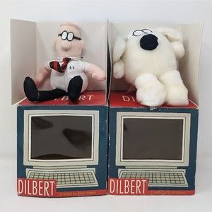 Dogbert And Dilbert Plush in the Computer Screen Box Comic Strip Commonwealth